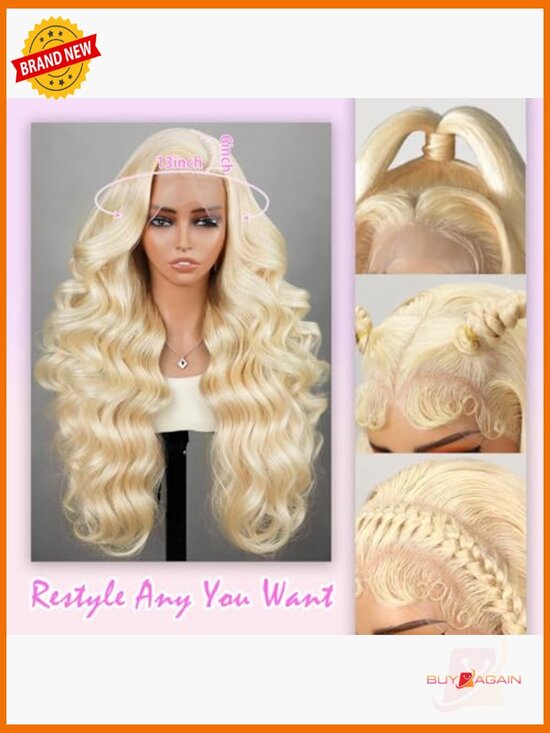 13x6 HD Lace Front Wig Human Hair Body Wave 200% Density Pre Plucked